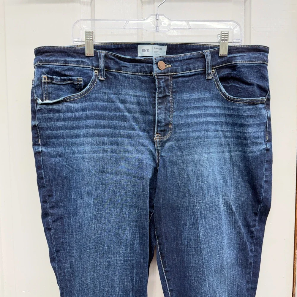 BKE Payton Womens 36 x 27 Mid Rise Ankle Skinny Denim Jeans Raw Frayed Hem